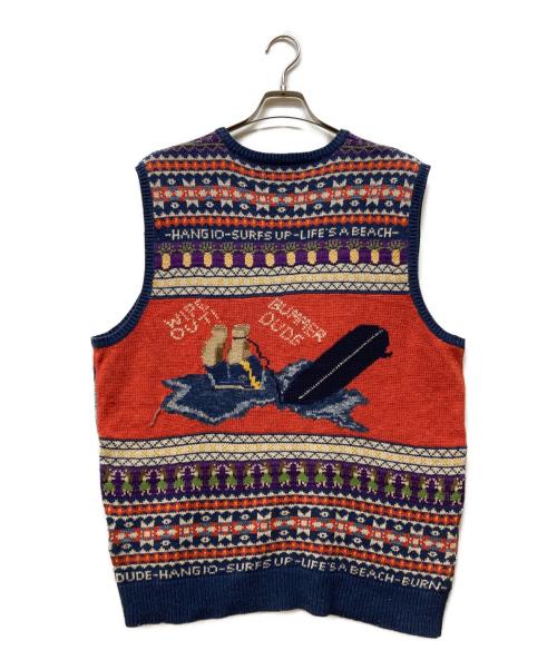 POLO RALPH LAUREN（ポロ・ラルフローレン）POLO RALPH LAUREN (ポロ・ラルフローレン) 総柄ニットベスト/Sufer Bear Cotton-Blend Vest マルチカラー サイズ:Lの古着・服飾アイテム