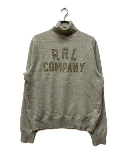 RRL（ダブルアールエル）RRL (ダブルアールエル) ロゴワッペンタートルネックニット グレー サイズ:XLの古着・服飾アイテム