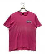 stussyステューシー）の古着「バックプリントＴシャツ」｜ショッキングピンク