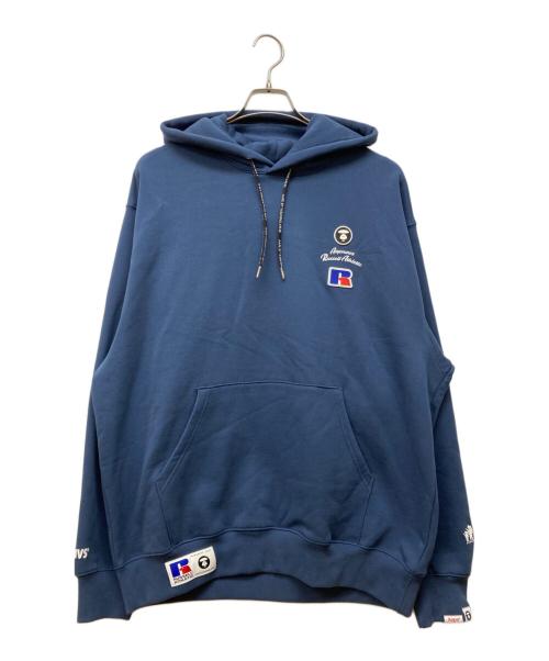 A BATHING APE（アベイシングエイプ）A BATHING APE (アベイシングエイプ) RUSSELL ATHLETIC (ラッセルアスレチック) コラボパーカー ブルー サイズ:XLの古着・服飾アイテム