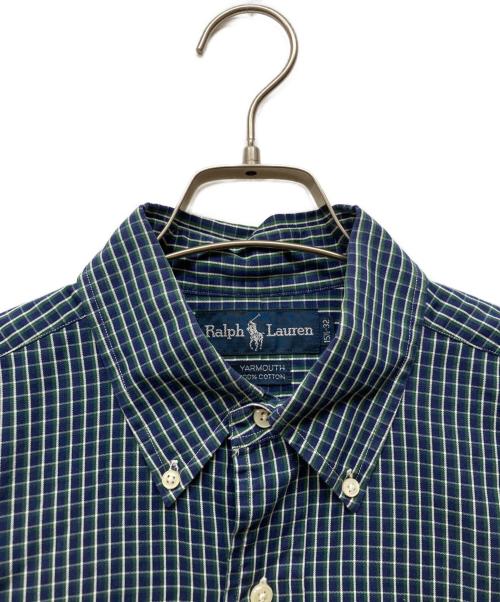 RALPH LAUREN（ラルフローレン）RALPH LAUREN (ラルフローレン) YARMOUTHチェックシャツ グリーン×ネイビー サイズ:152/1-32の古着・服飾アイテム