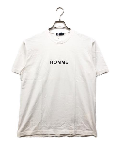 COMME des GARCONS HOMME（コムデギャルソン オム）COMME des GARCONS HOMME (コムデギャルソン オム) プリントカットソー ホワイト サイズ:S 未使用品の古着・服飾アイテム