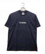 COMME des GARCONS HOMMEコムデギャルソン オム）の古着「プリントカットソー」｜ネイビー