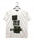 BLACK COMME des GARCONSブラックコムデギャルソン）の古着「プリントカットソー」｜ホワイト