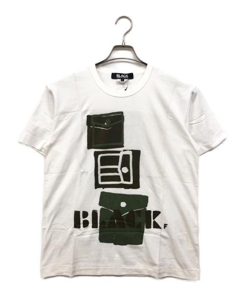 BLACK COMME des GARCONS（ブラックコムデギャルソン）BLACK COMME des GARCONS (ブラックコムデギャルソン) プリントカットソー ホワイト サイズ:L 未使用品の古着・服飾アイテム