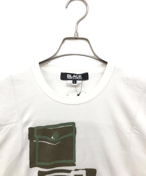 BLACK COMME des GARCONS（ブラックコムデギャルソン）BLACK COMME des GARCONS (ブラックコムデギャルソン) プリントカットソー ホワイト サイズ:L 未使用品の古着・服飾アイテム