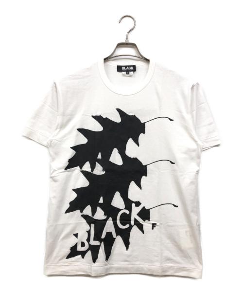 BLACK COMME des GARCONS（ブラックコムデギャルソン）BLACK COMME des GARCONS (ブラックコムデギャルソン) プリントカットソー ホワイト サイズ:Lの古着・服飾アイテム