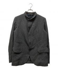 COMME des GARCONS HOMME DEUX（コムデギャルソン オム ドゥ）の古着「ウールストライプジャケット」｜グレー