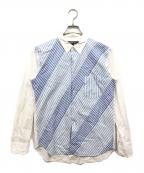COMME des GARCONS HOMME DEUXコムデギャルソン オム ドゥ）の古着「切替ストライプシャツ」｜ブルー