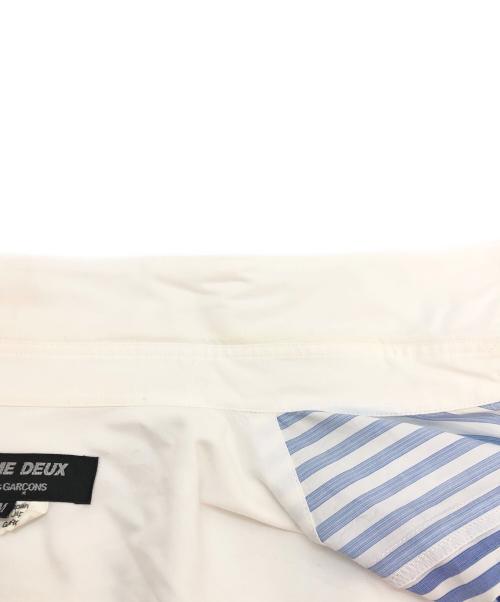 COMME des GARCONS HOMME DEUX（コムデギャルソン オム ドゥ）COMME des GARCONS HOMME DEUX (コムデギャルソン オム ドゥ) 切替ストライプシャツ ブルー サイズ:Mの古着・服飾アイテム