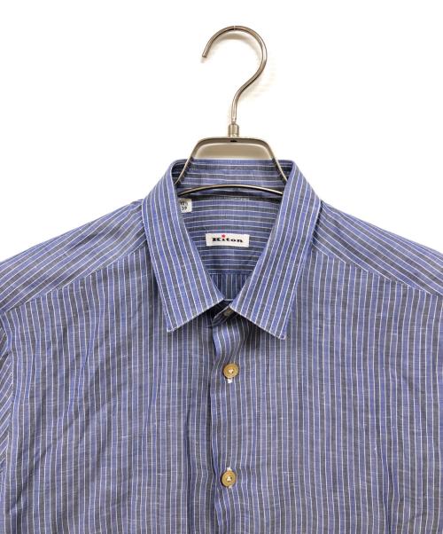 kiton（キートン）kiton (キートン) リネンシャツ ブルー サイズ:15 1/2の古着・服飾アイテム