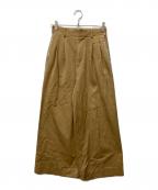 beautiful peopleビューティフルピープル）の古着「selvedge logo chino two tuck wide pants」｜ベージュ