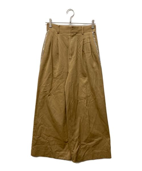 beautiful people（ビューティフルピープル）beautiful people (ビューティフルピープル) selvedge logo chino two tuck wide pants ベージュ サイズ:W36の古着・服飾アイテム