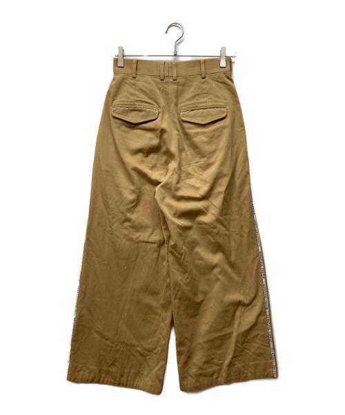 beautiful people（ビューティフルピープル）beautiful people (ビューティフルピープル) selvedge logo chino two tuck wide pants ベージュ サイズ:W36の古着・服飾アイテム
