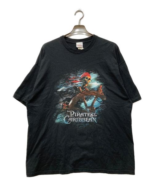 DISNEY（ディズニー）Disney (ディズニー) パイレーツプリントTシャツ ブラック サイズ:2XLの古着・服飾アイテム