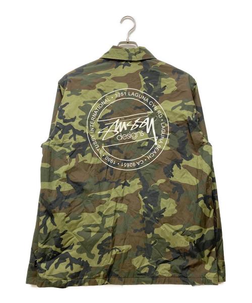 stussy（ステューシー）stussy (ステューシー) 迷彩ナイロンコーチジャケット グリーン サイズ:Lの古着・服飾アイテム