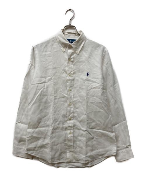 RALPH LAUREN（ラルフローレン）RALPH LAUREN (ラルフローレン) ボタンダウンリネンシャツ ホワイト サイズ:Mの古着・服飾アイテム