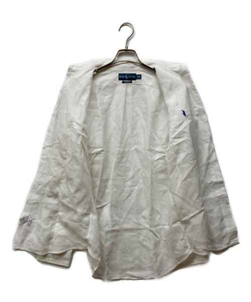 RALPH LAUREN（ラルフローレン）RALPH LAUREN (ラルフローレン) ボタンダウンリネンシャツ ホワイト サイズ:Mの古着・服飾アイテム