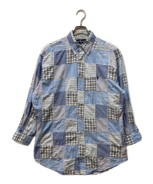 RALPH LAUREN（ラルフローレン）RALPH LAUREN (ラルフローレン) パッチワークシャツ ブルー サイズ:Mの古着・服飾アイテム