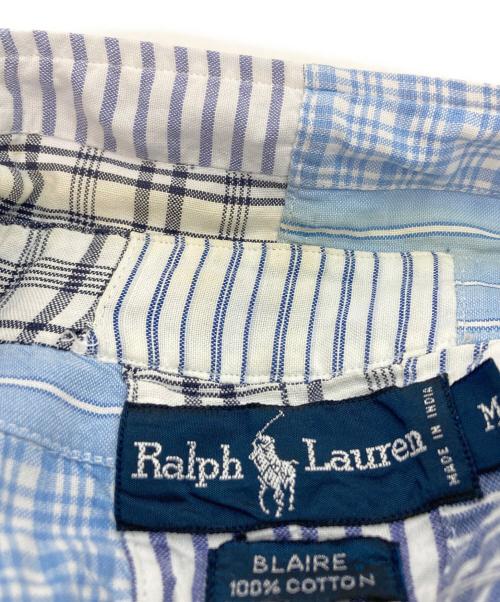 RALPH LAUREN（ラルフローレン）RALPH LAUREN (ラルフローレン) パッチワークシャツ ブルー サイズ:Mの古着・服飾アイテム