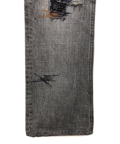 JELADO（ジェラード）JELADO (ジェラード) ダメージ加工 クラッシュ パッチワークリメイク ストレート ブラック サイズ:SIZE2の古着・服飾アイテム