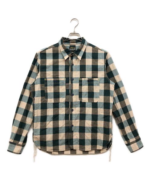EIGHT G（エイトジー）EIGHT G (エイトジー) ブロックチェックワークシャツ グリーン サイズ:Lの古着・服飾アイテム