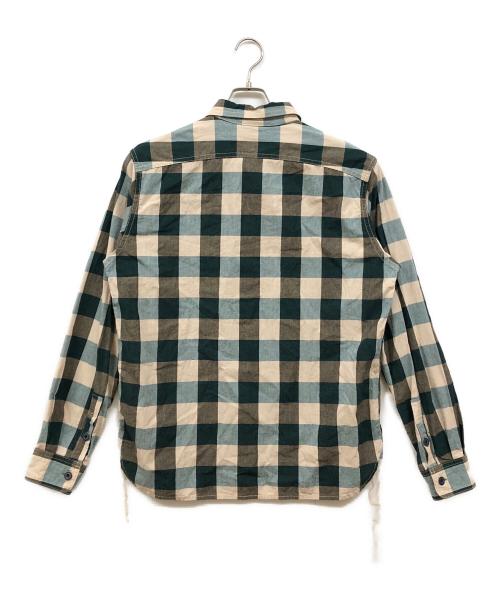 EIGHT G（エイトジー）EIGHT G (エイトジー) ブロックチェックワークシャツ グリーン サイズ:Lの古着・服飾アイテム