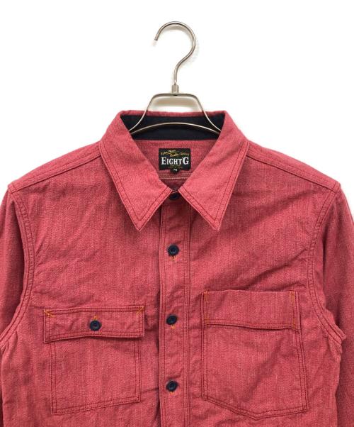 EIGHT G（エイトジー）EIGHT G (エイトジー) コバートワークシャツ レッド サイズ:Mの古着・服飾アイテム