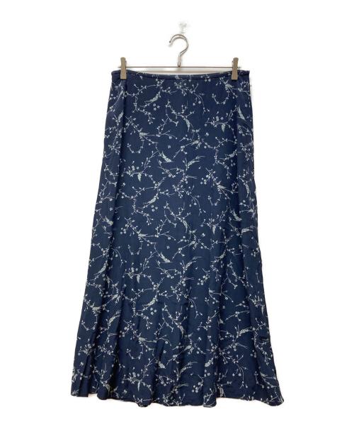 LAUREN RALPH LAUREN（ローレンラルフローレン）LAUREN RALPH LAUREN (ローレンラルフローレン) シルクスカート ネイビー サイズ:12の古着・服飾アイテム