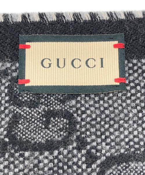 GUCCI（グッチ）GUCCI (グッチ) GGジャガード ウールニットマフラー ブラックの古着・服飾アイテム
