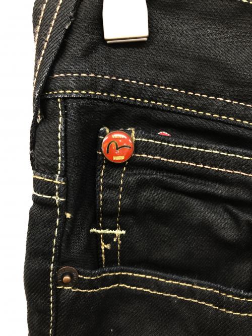 EVISU（エヴィス）EVISU (エヴィス) PUMA (プーマ) カモメプリントデニムパンツ ブラック サイズ:30×32の古着・服飾アイテム