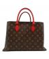 LOUIS VUITTON (ルイ ヴィトン) フラワートート バッグ レッド×ブラウン/コクリコ：150000円