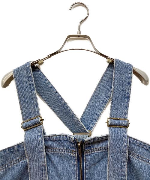 Something（サムシング）Something (サムシング) レースアップサロペットデニムスカート インディゴ サイズ:Mの古着・服飾アイテム