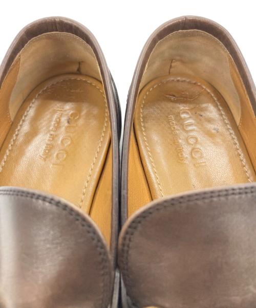 GUCCI（グッチ）GUCCI (グッチ) ヨルダーンホースビットローファー ブラウン サイズ:6 1/2の古着・服飾アイテム