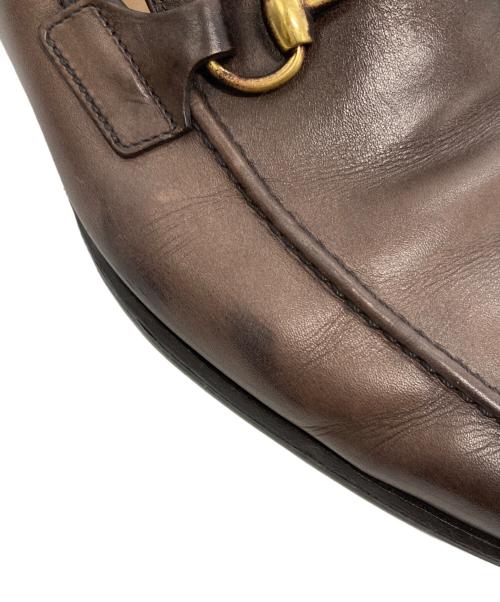 GUCCI（グッチ）GUCCI (グッチ) ヨルダーンホースビットローファー ブラウン サイズ:6 1/2の古着・服飾アイテム
