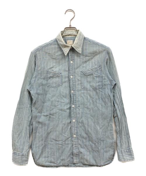 RRL（ダブルアールエル）RRL (ダブルアールエル) ストライプシャツ ブルー サイズ:Sの古着・服飾アイテム