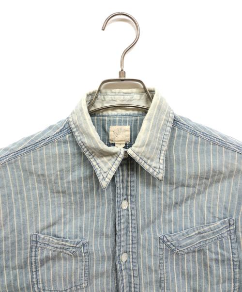 RRL（ダブルアールエル）RRL (ダブルアールエル) ストライプシャツ ブルー サイズ:Sの古着・服飾アイテム