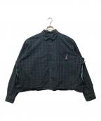 BEAMS SSZビームス エスエスズィー）の古着「CUT CHECK SHIRT」｜ネイビー