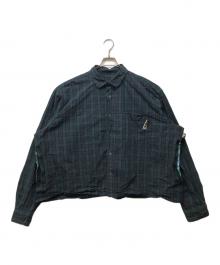 BEAMS SSZ（ビームス エスエスズィー）の古着「CUT CHECK SHIRT」｜ネイビー