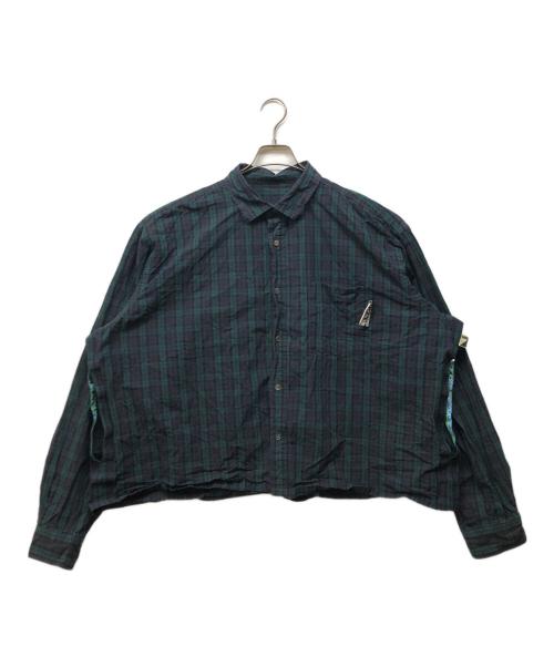 BEAMS SSZ（ビームス エスエスズィー）BEAMS SSZ (ビームス エスエスズィー) CUT CHECK SHIRT ネイビー サイズ:Lの古着・服飾アイテム