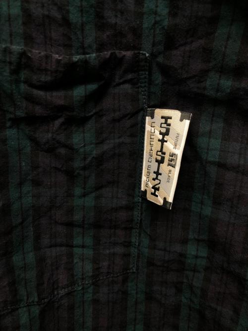 BEAMS SSZ（ビームス エスエスズィー）BEAMS SSZ (ビームス エスエスズィー) CUT CHECK SHIRT ネイビー サイズ:Lの古着・服飾アイテム