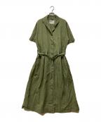 MHLエムエイチエル）の古着「COTTON LINEN SHIRTING」｜グリーン