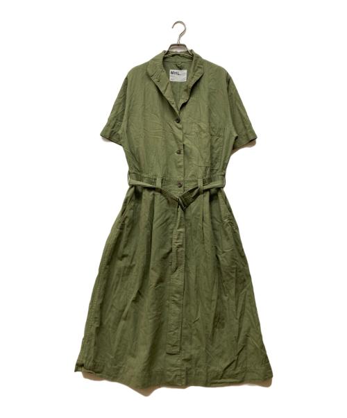 MHL（エムエイチエル）MHL (エムエイチエル) COTTON LINEN SHIRTING グリーン サイズ:Mの古着・服飾アイテム