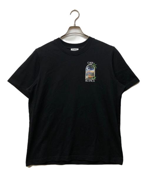 CASABLANCA（カサブランカ）CASABLANCA (カサブランカ) La Night Printed T-Shirt ブラック サイズ:Lの古着・服飾アイテム