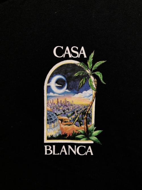 CASABLANCA（カサブランカ）CASABLANCA (カサブランカ) La Night Printed T-Shirt ブラック サイズ:Lの古着・服飾アイテム