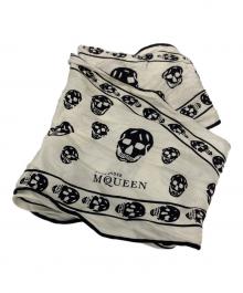 ALEXANDER McQUEEN（アレキサンダーマックイーン）の古着「スカル柄シルクスカーフ」｜ホワイト