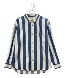 LEVI'S SILVERTAB（リーバイス シルバータブ）の古着「オーバーサイズ ストライプシャツ」｜ホワイト×ネイビー