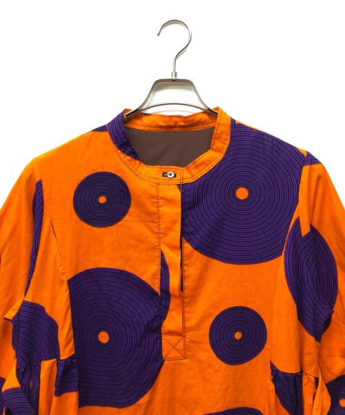 tenowa（テノワ）tenowa (テノワ) 総柄ワンピース パープル×オレンジ サイズ:XLの古着・服飾アイテム