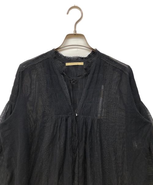 Curensology（カレンソロジー）Curensology (カレンソロジー) メッシュブラウスワンピース ブラック サイズ:FREEの古着・服飾アイテム
