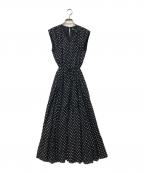 ne quittez pasヌキテパ）の古着「C.VOILE DOT PRINT SLEEVELESS DRESS」｜ネイビー